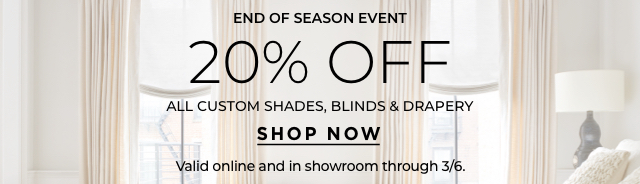 End Of Season Event - 20% Off