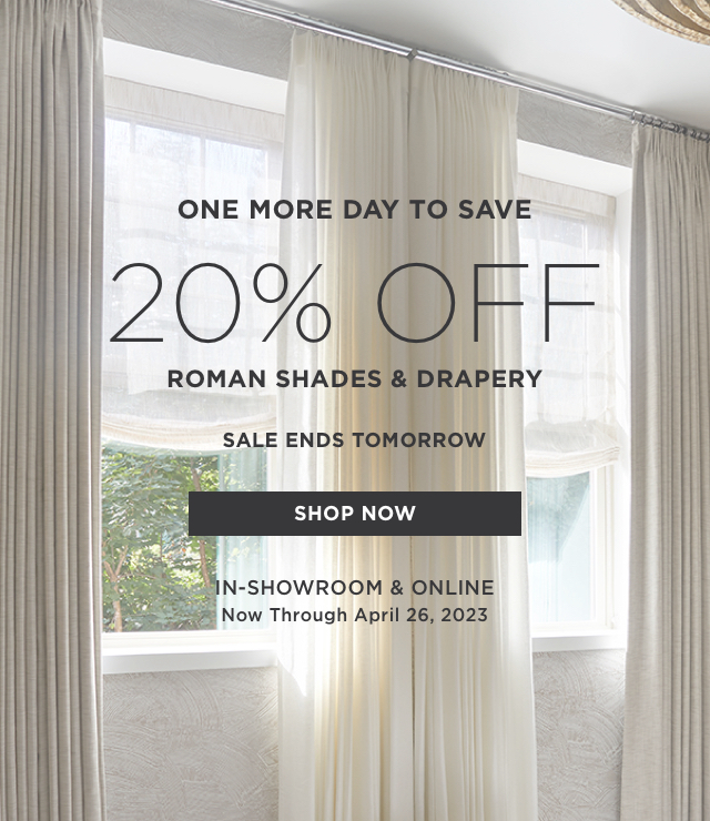 20% Off Roman Shades And Drapery