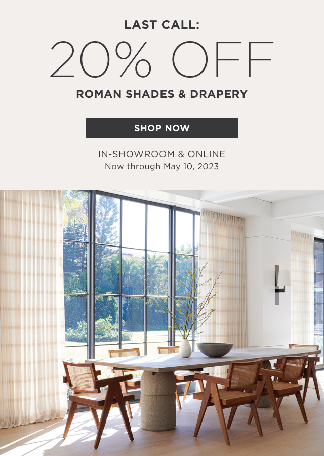 20% Off Roman Shades And Drapery