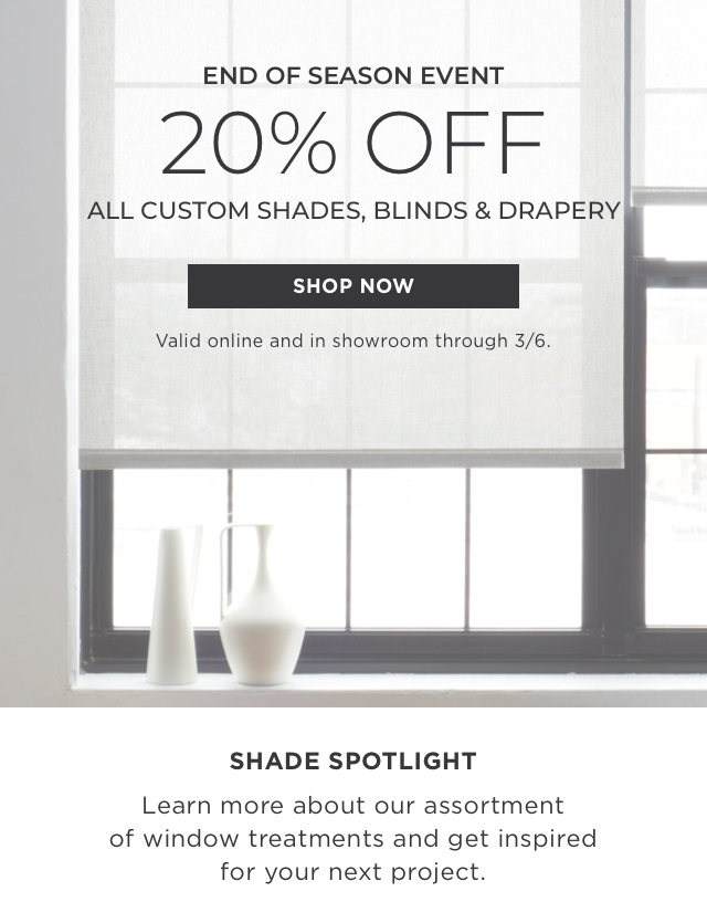 Save 20% During Our End Of Season Event