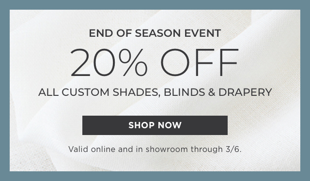 Save 20% During Our End Of Season Event