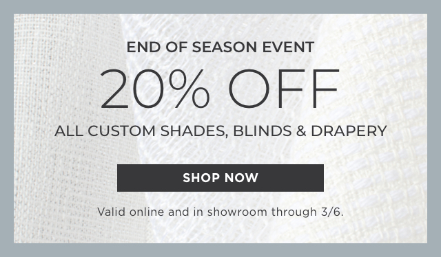 Save 20% During Our End Of Season Event