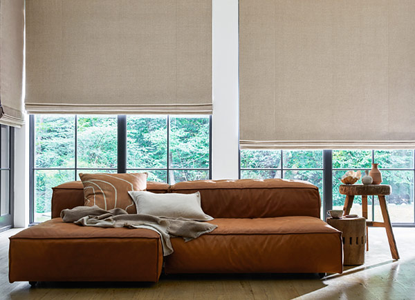 Flat Roman Shades | Herringbone | Toast Flat Roman Shades | Herringbone | Toast