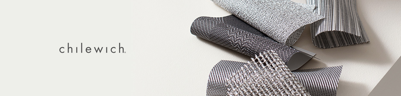 Chilewich fabric swatches in various grey textures